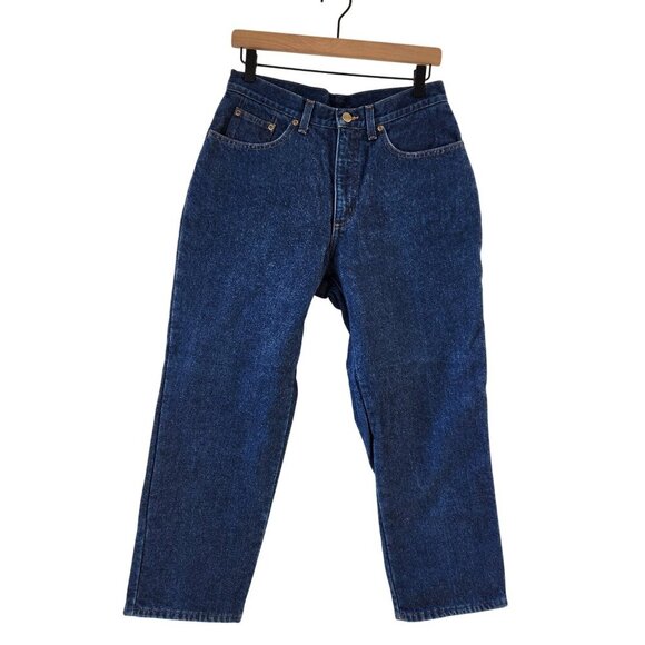 LL Bean Double L Relaxed Fit Blue Jeans Denim Flannel Lined Women's Petite 10 - Picture 1 of 9